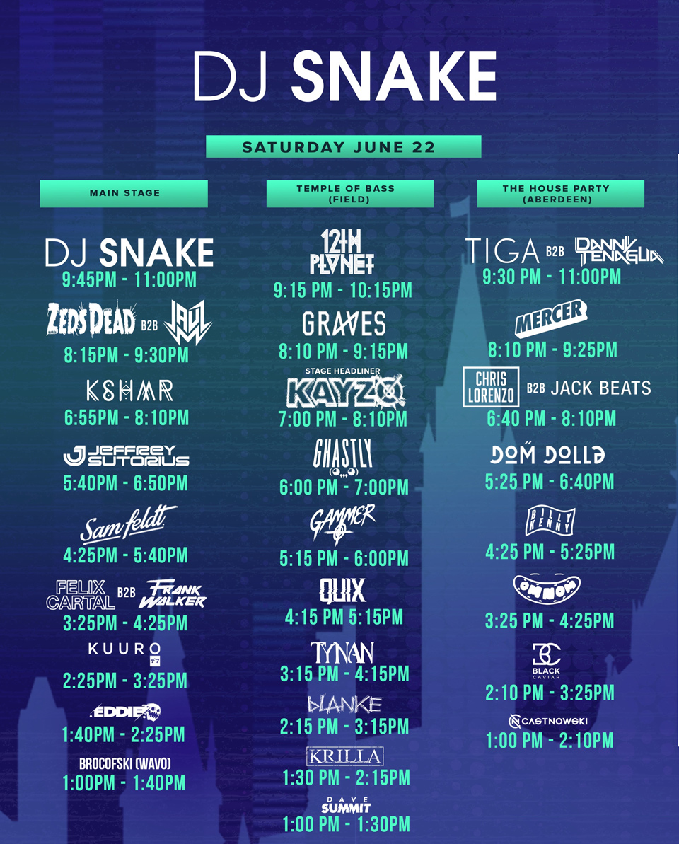 Escapade Music Festival schedule Escapade Music Festival schedule